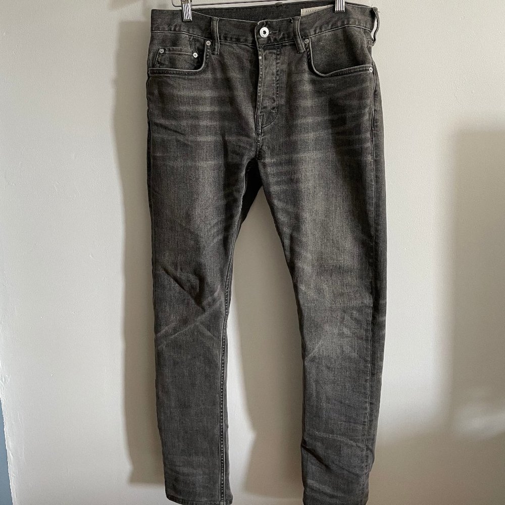 AllSaints men's gray Cigarette jeans, size 32